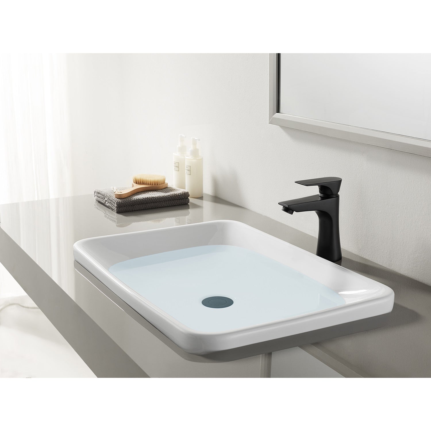 Kingston Sona LS4220XL - Millennium One-Handle 1-Hole Bathroom Faucet with Push Pop-Up Drain, Matte Black — thumbnail 2